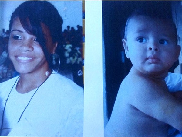 Gislaine Garcia de Oliveira (15 anos) e seu lho Carlos Eduardo (6 meses), vítimas do crime.